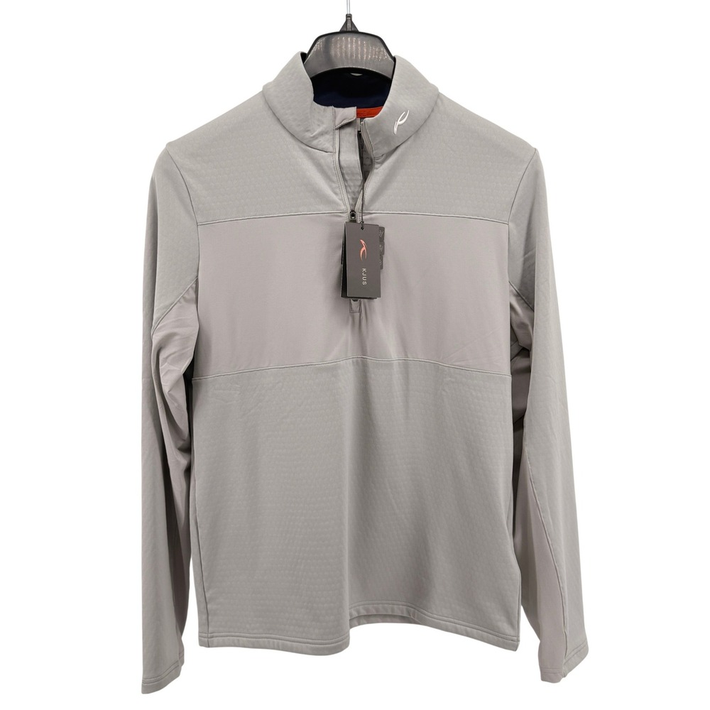 NEW KJUS Dane Midlayer Half-Zip Men 50|M Pullover Grey UPF 50+ K00469 Activewear